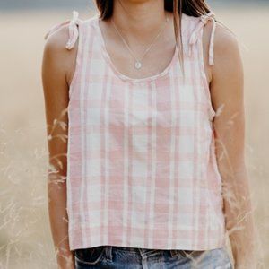 Madewell Cropped Gingham Tank Top